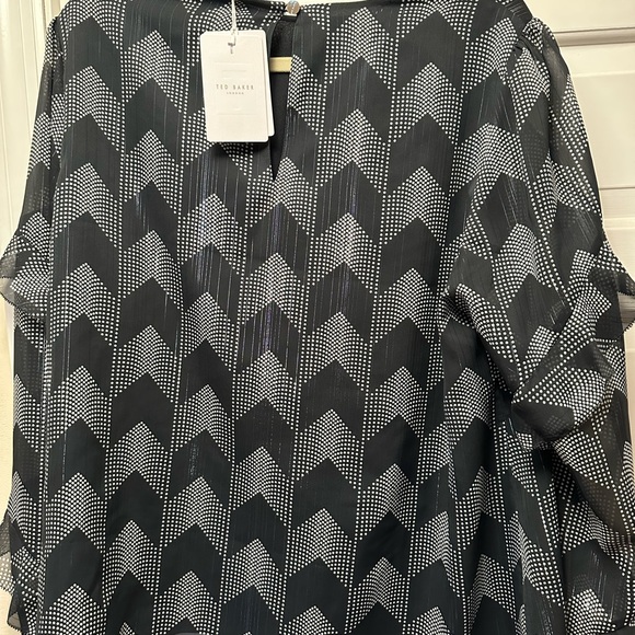 NWT - Ted Baker - MOWENNA JARDIN RUFFLE SLEEVE BLOUSE - Picture 7 of 9